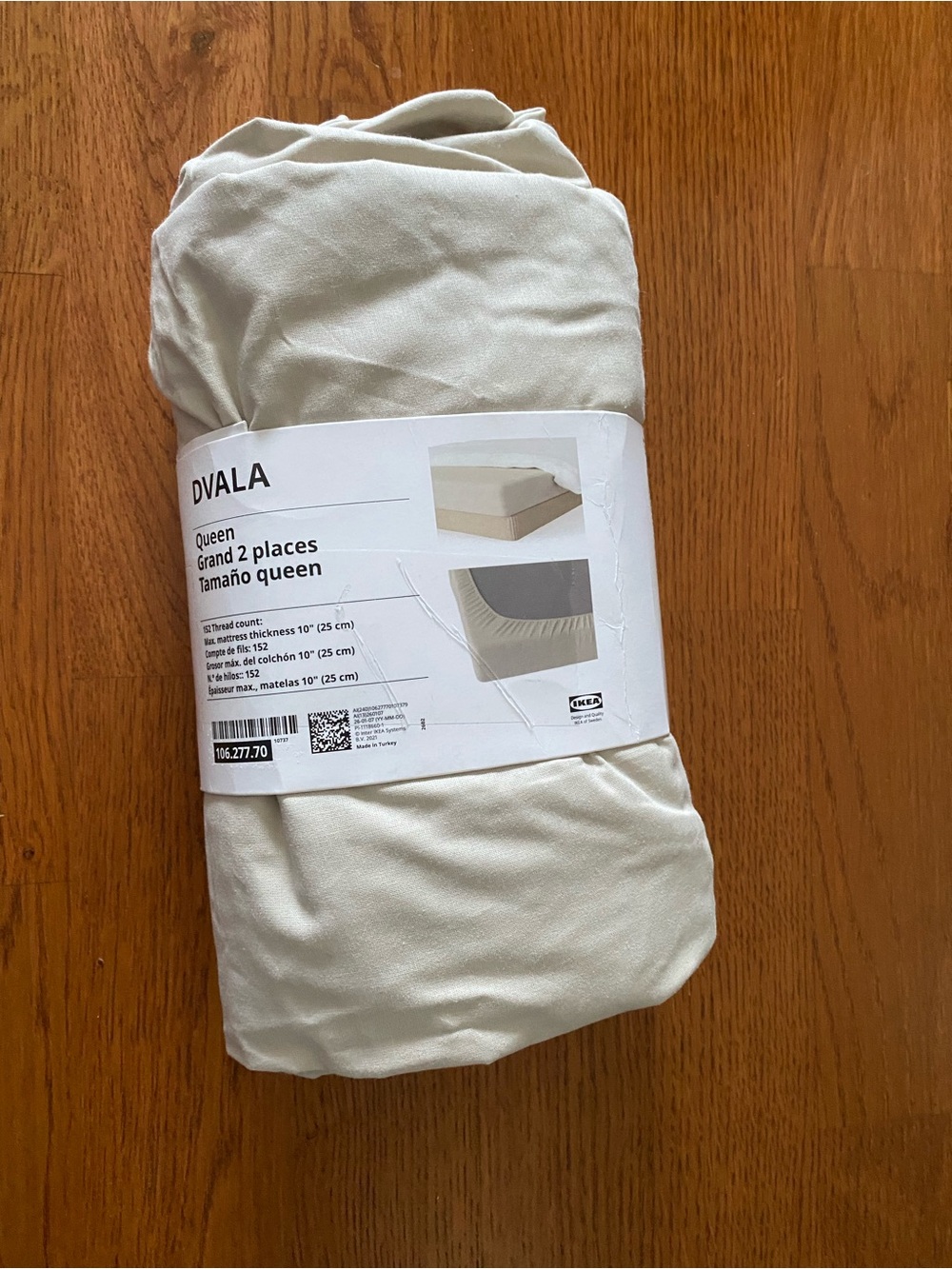 IKEA DVALA Fitted Sheet in Off-White/Cream